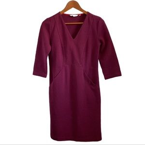 Boden Bronte Ottoman Burgundy Dress Size 4
Petite Womens